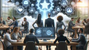 Professional Review Software for Small Businesses featured image visually representing "Stop Leaving Reviews to Chance: How AI Transforms Your Small Business's Online Reputation (and Google Rank!)" through symbolic imagery and modern design elements, no text overlay
